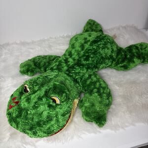 Large 26" Dan Dee Frog Laying Down Plush Red Kiss On Cheek Collectors Choice